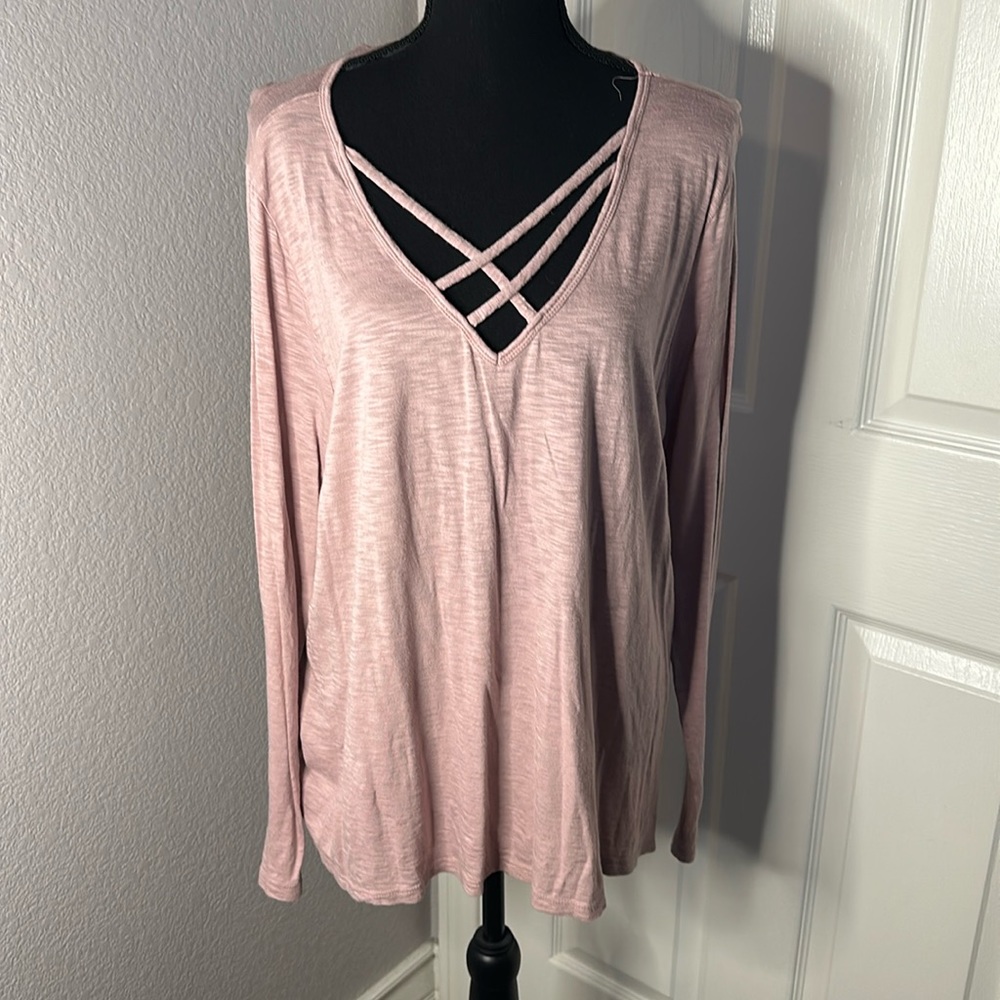 Lane Bryant Pink Long Sleeve Tee - Size 18/20
